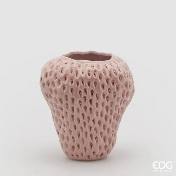 Vase EDG Enzo De Gasperi Strawberry Chakra H 26 cm P 22 cm Rose pâle