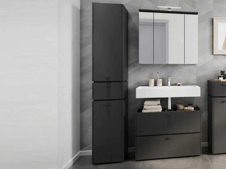 Colonne MODORI 2 portes 1 tiroir gris