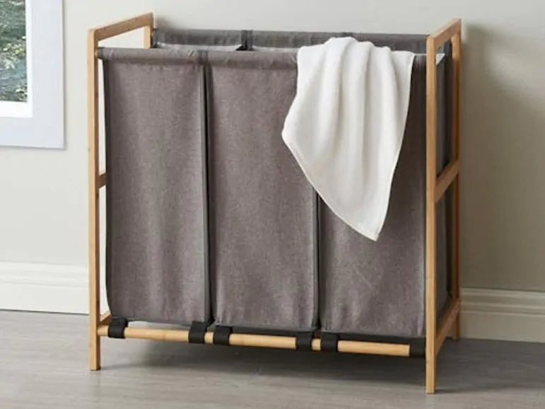 Trieur à linge WASHING 3 compartiments gris