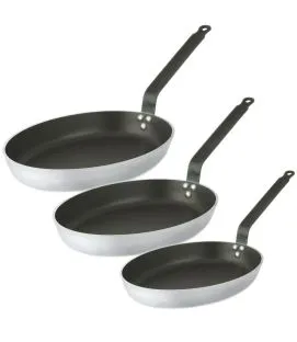 Poêles D24/28/32 cm rond aluminium Revêtement anti-adhésif Ø 32 cm Pro.cooker (3 pièces)
