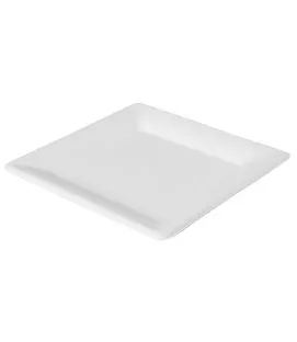 Assiette bagasse carré blanc 26x26 cm Duni (50 pièces)
