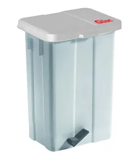Poubelle à pédale plastique 50 L blanc Gilac