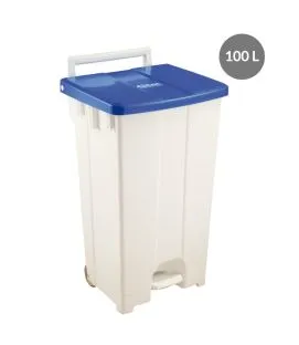 Conteneur à pédale plastique 100 L bleu Gilac