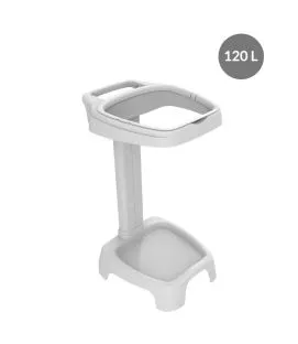 Support sac poubelle économique plastique 120 L blanc Gilac