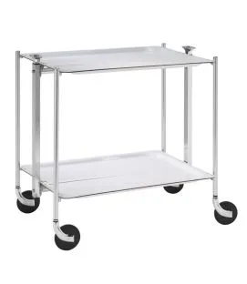 Table roulante argent aluminium Platex