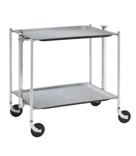 Table roulante gris aluminium Platex