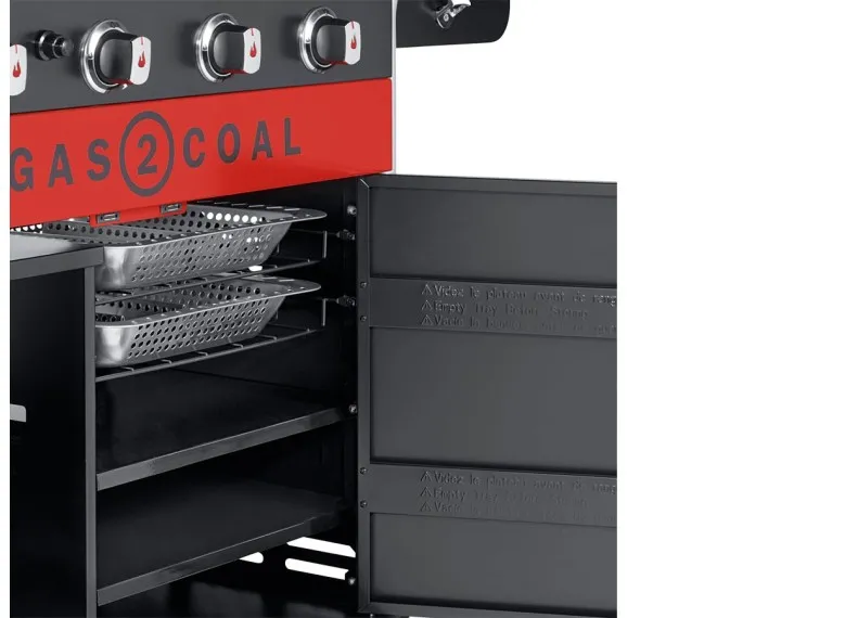 2 Tablettes intérieures pour barbecues Gas2Coal 2.0 4 brûleurs - Char-Broil