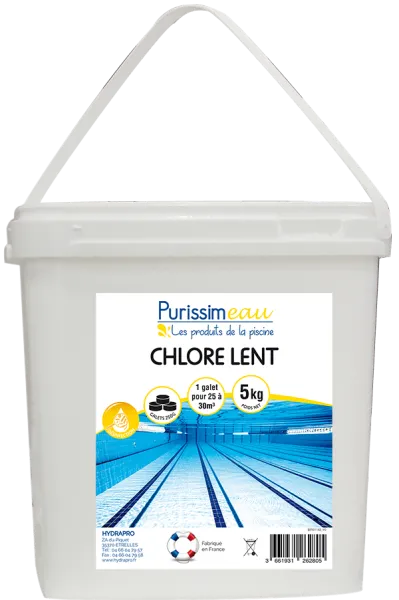 Chlore Lent Tablette De 250G Le Seau De 5Kg