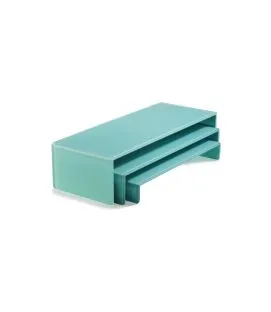 Set 3 présentoirs résine Nacryl® bleu 49,5x19,5x12 cm Mealplak