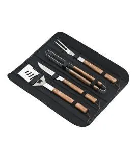 Kit barbecue 4 pièces inox 53x10x8 cm Deglon