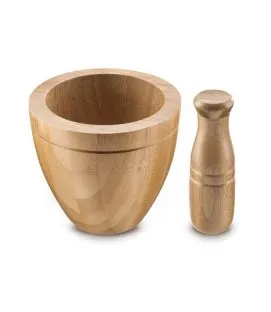 Mortier avec pilon bambou Ø 12,5 cm 13 cm Deglon