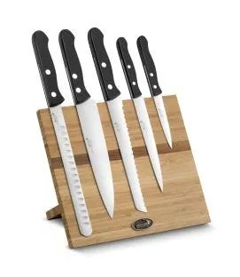 Bloc 5 couteaux bambou 26x15x21 cm Deglon