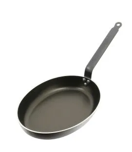 Poêle ovale aluminium Revêtement anti-adhésif 36x26 cm Choc Resto Induction De Buyer