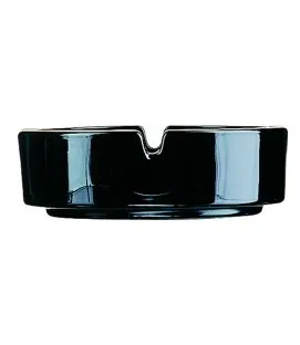 Cendrier rond noir verre trempé Ø 10,7 cm 3,5 cm Arcoroc
