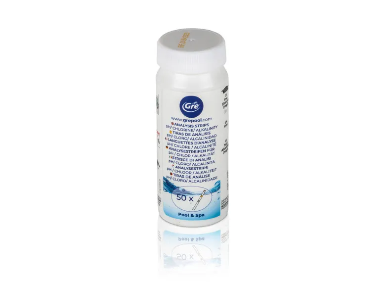 50 bandelettes d'analyse pH/Chlore/Alcalinité - Gré