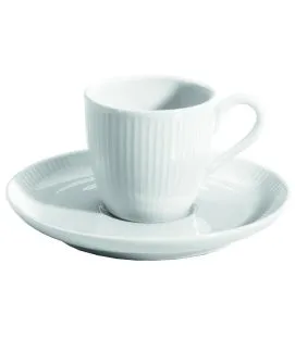 Tasse à café rond blanc porcelaine culinaire 9 cl Plisse Pillivuyt
