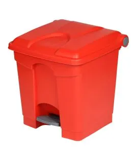 Collecteur à pédale plastique 30 L rouge Probbax