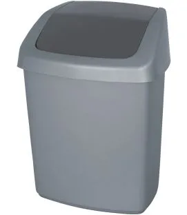 Poubelle plastique 15 L gris Probbax