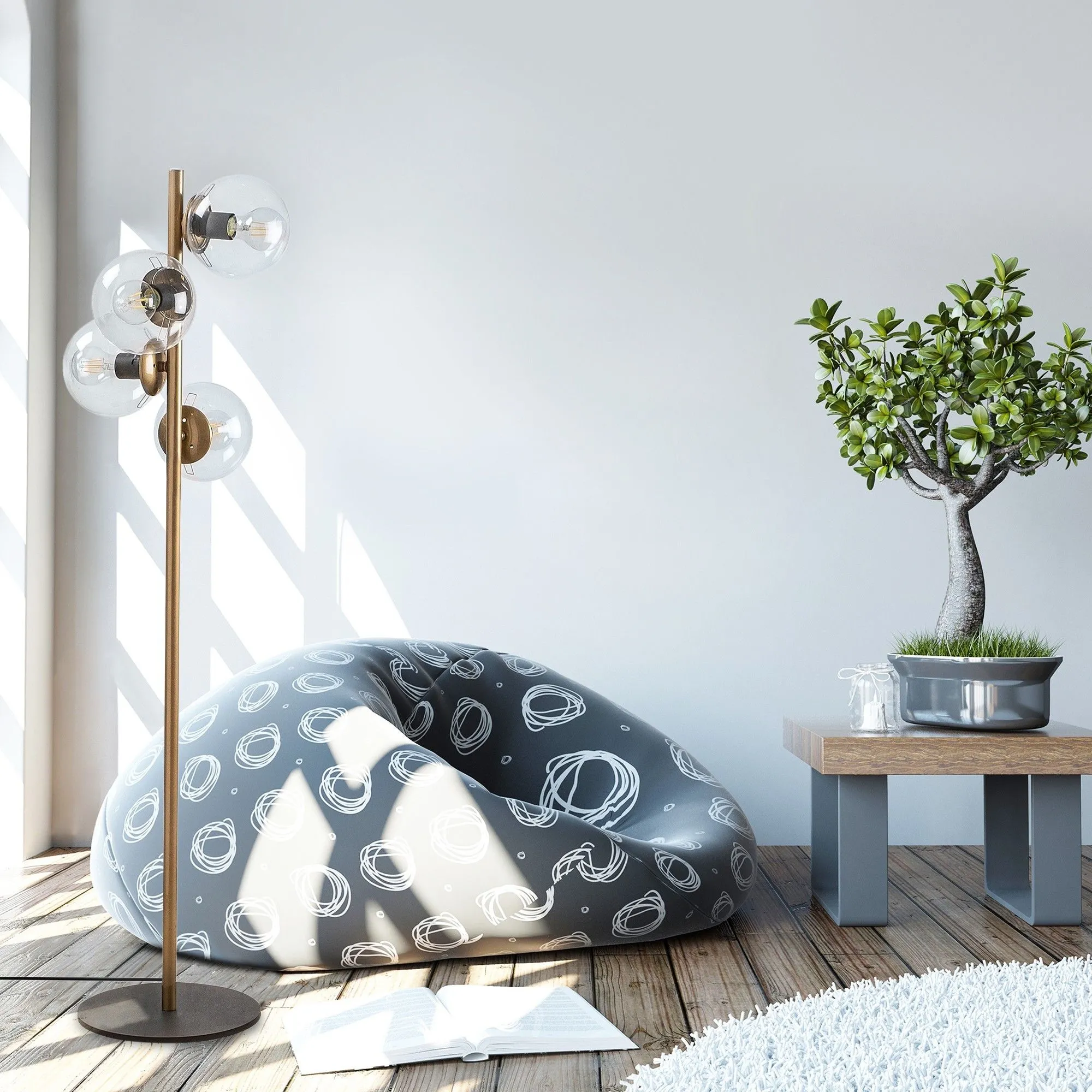 Faze Lampadaire | CORPS EN MÉTAL | Doré