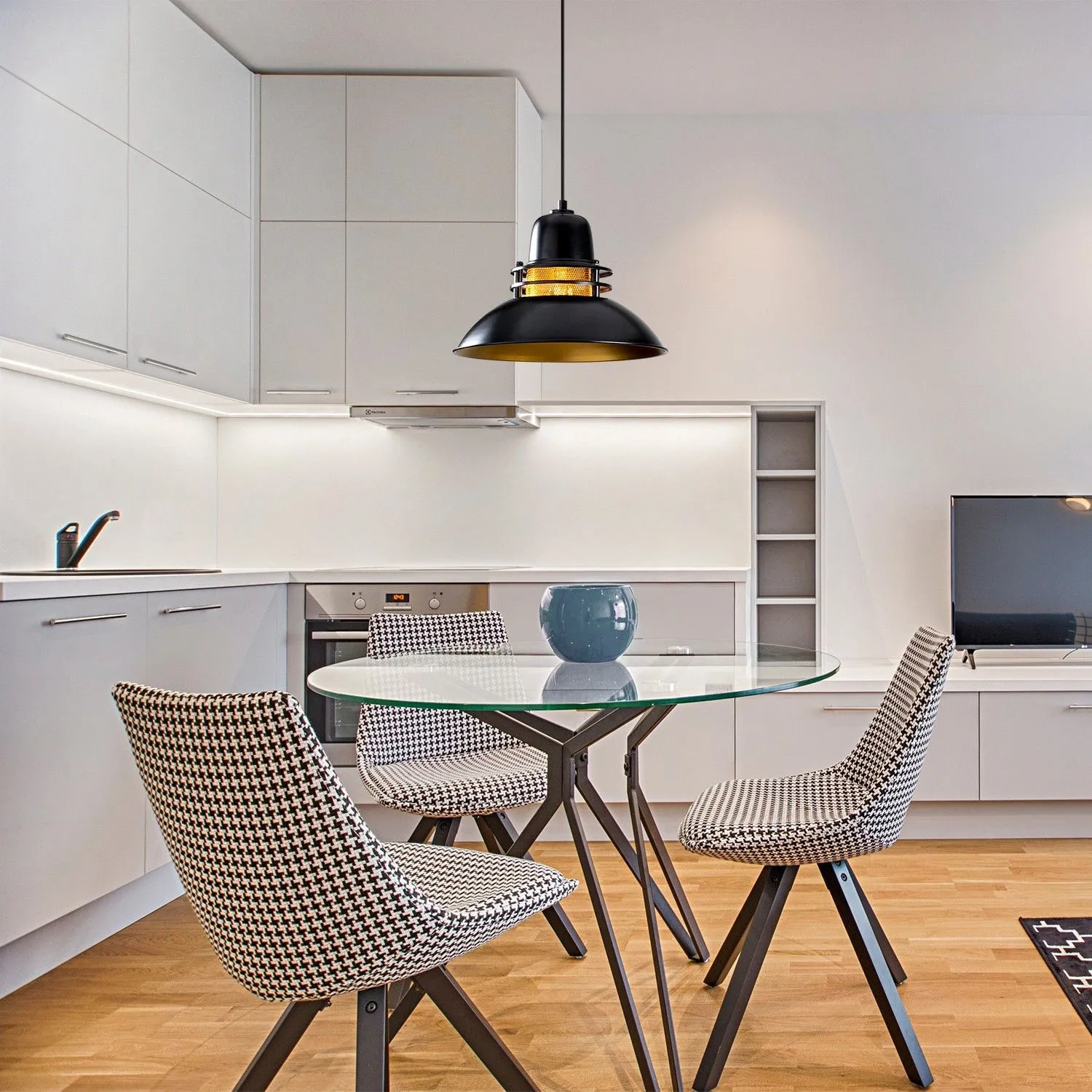 Lustre Sheen | Corps en métal, 34x34 cm, 123 cm de hauteur