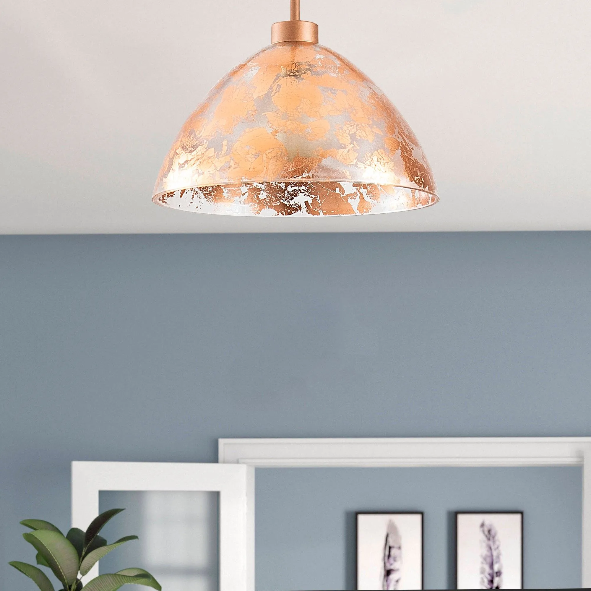Lustre moderne en cuivre | Éclairage épuré et contemporain