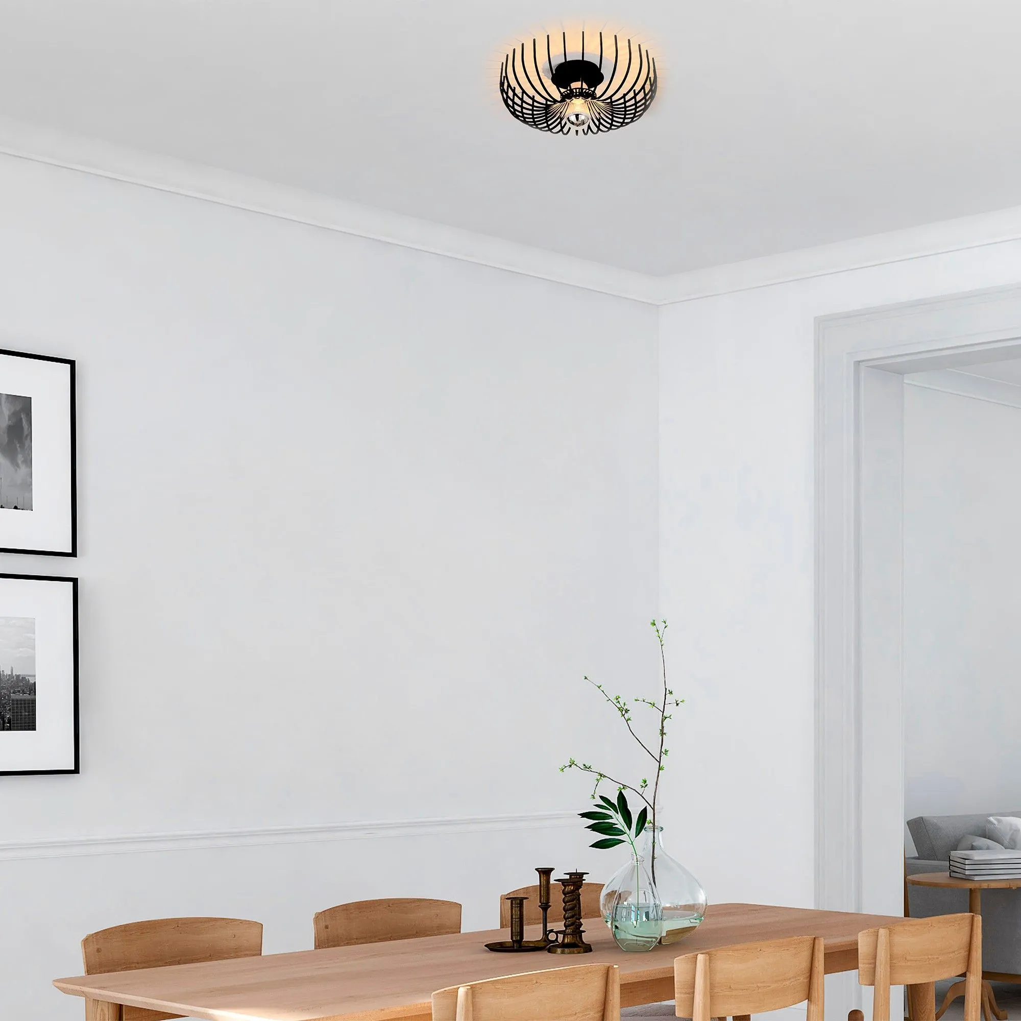 Noor Chandelier | 36cm Diameter | Metal Body | Black