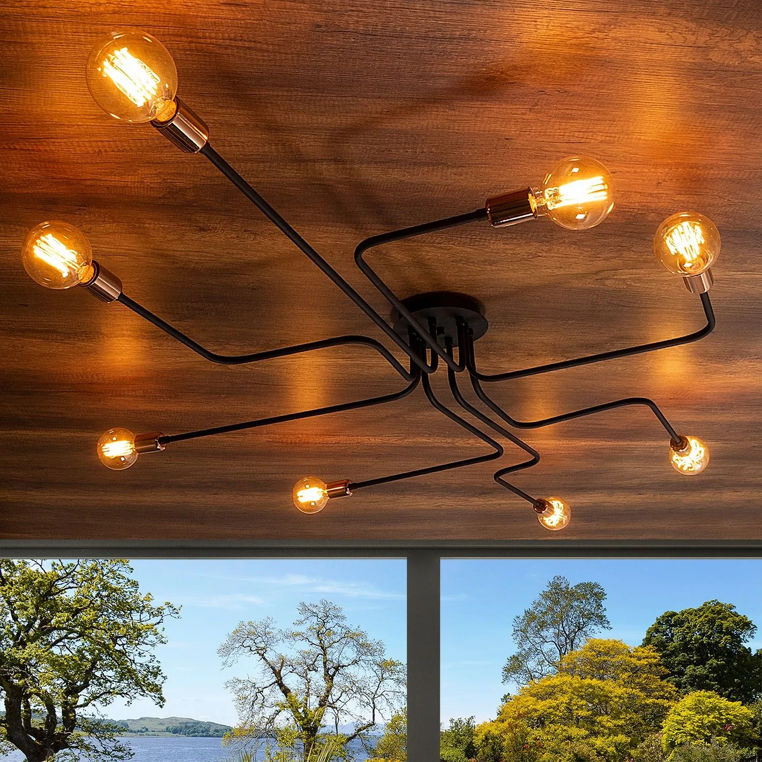 Truva Lustre | CORPS EN MÉTAL | Noir