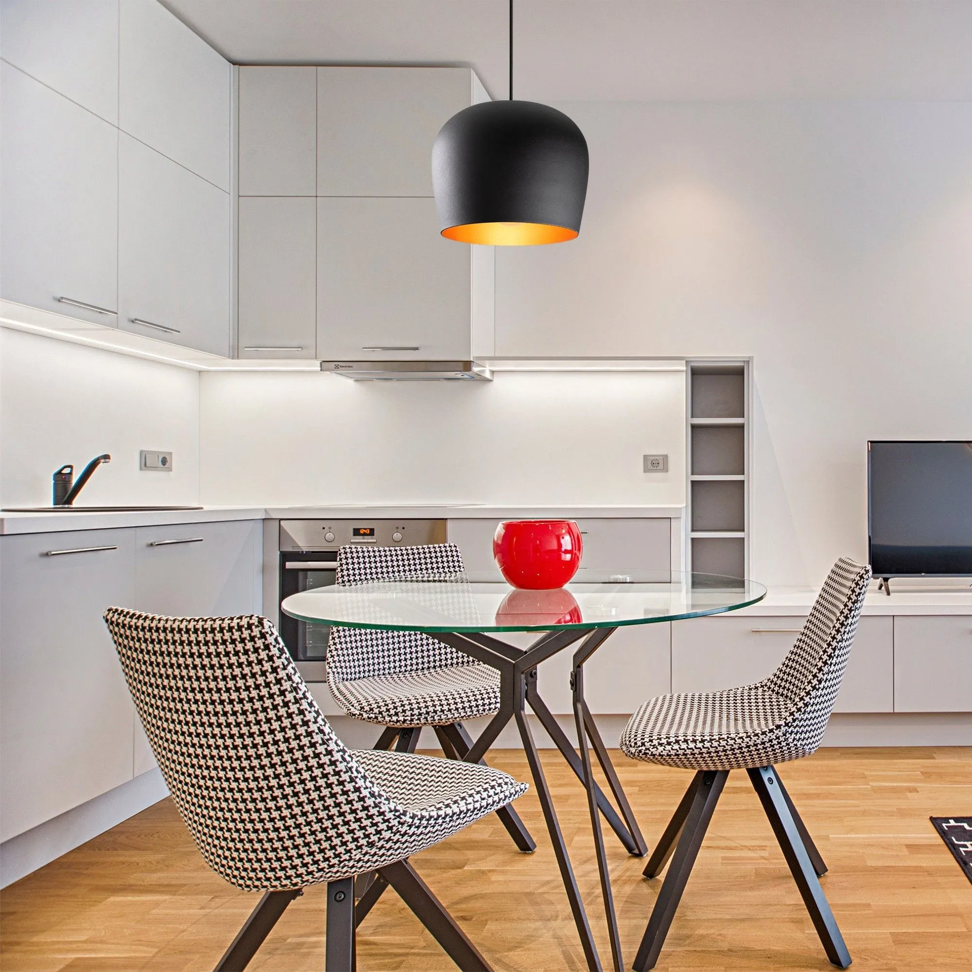 Lustre Noor - Corps en fer - Diamètre 23 cm - Noir