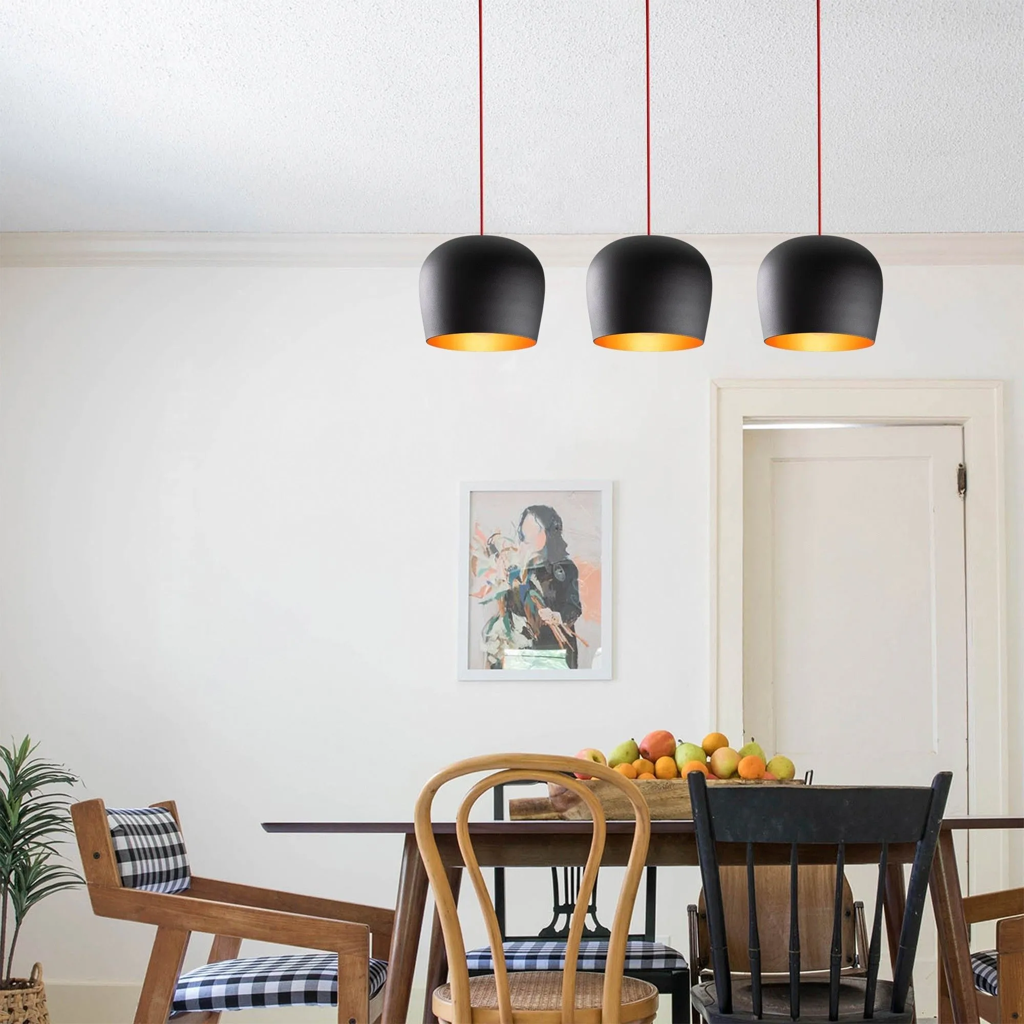 Lustre Noor | 74 cm de diamètre | Corps en fer noir