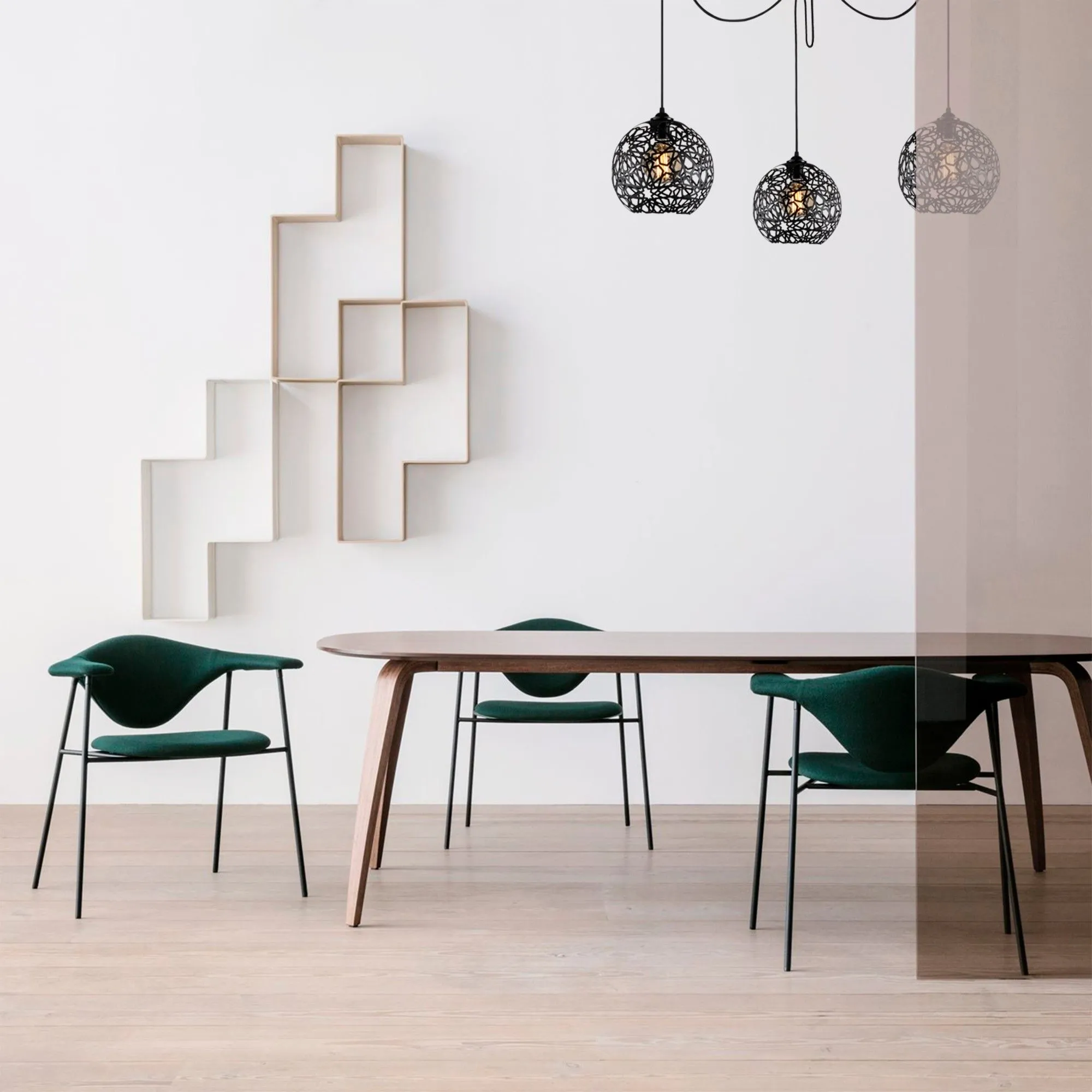 Lustre en Nitid noir | 115x115cm | Hauteur réglable