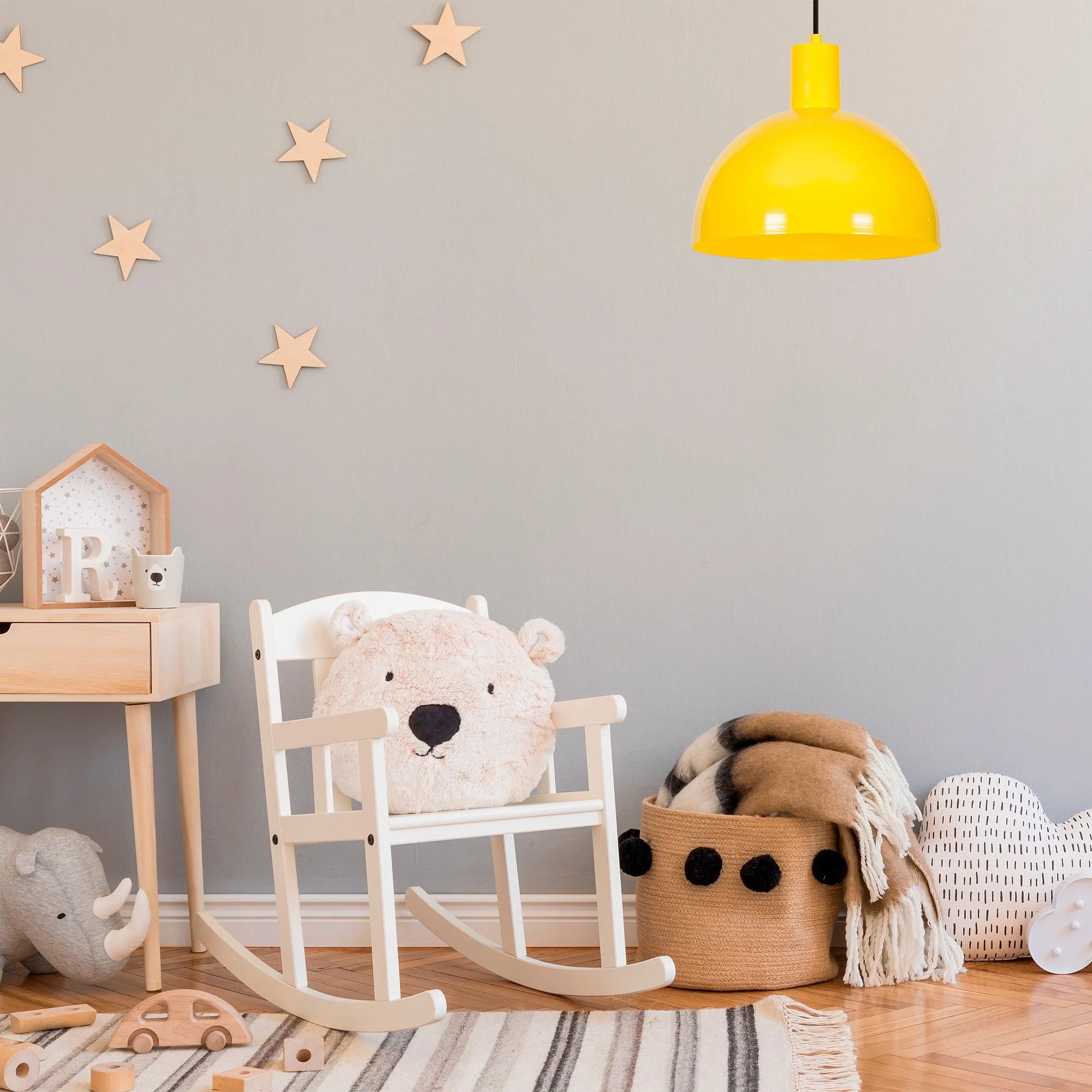 Lustre en Nitid jaune | 30cm de diamètre | Corps en métal