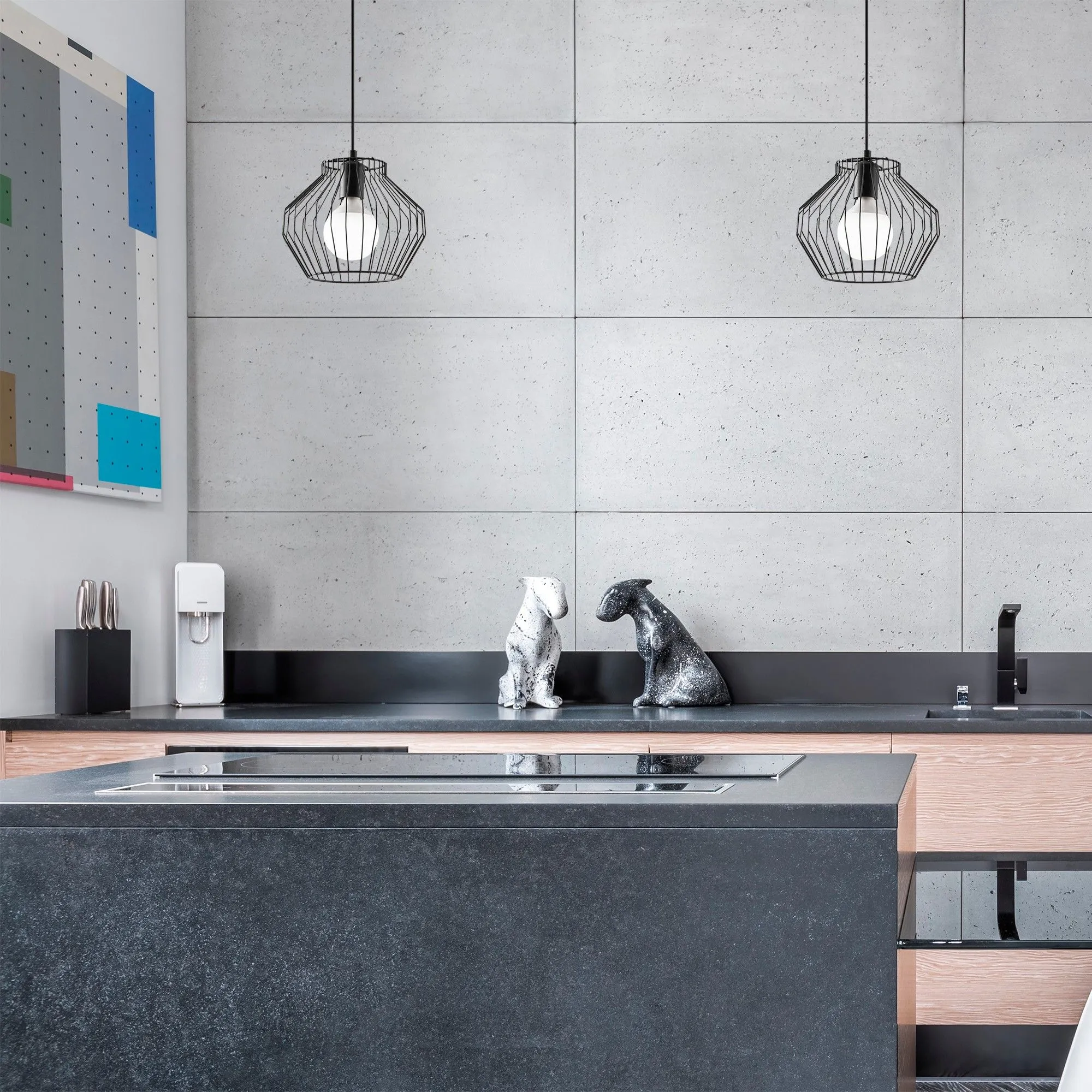 Vazo Lustre | CORPS EN MÉTAL | Noir