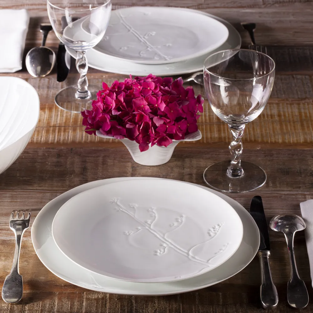 6 assiettes Arborescence porcelaine Jacques Pergay - 3 tailles