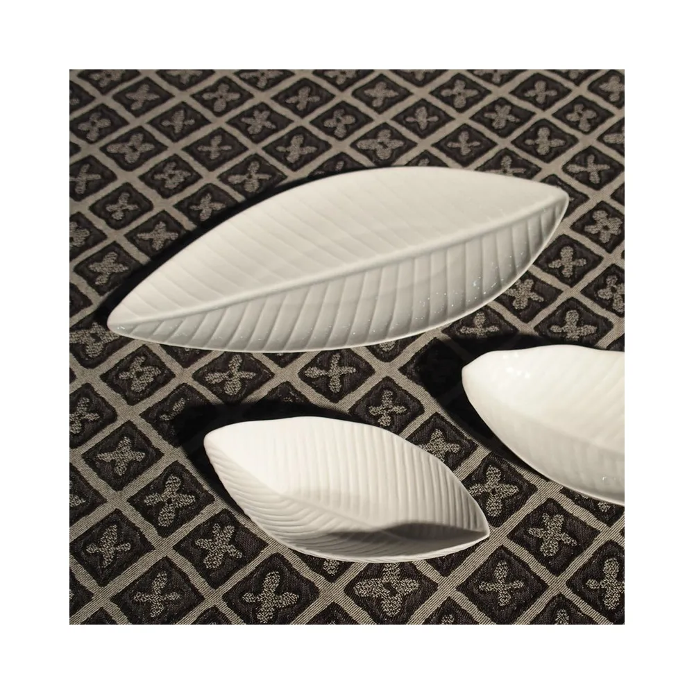 6 assiettes Bananier porcelaine Jacques Pergay - 4 tailles