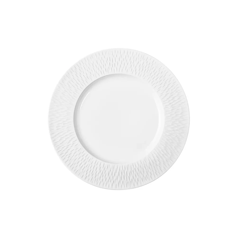 6 assiettes Boréale Satin Blanc Degrenne - 6 tailles