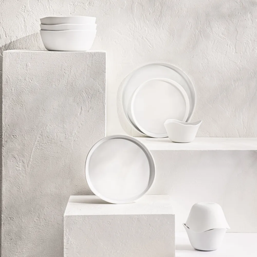 6 Assiettes Brume Degrenne - 3 coloris 2 tailles