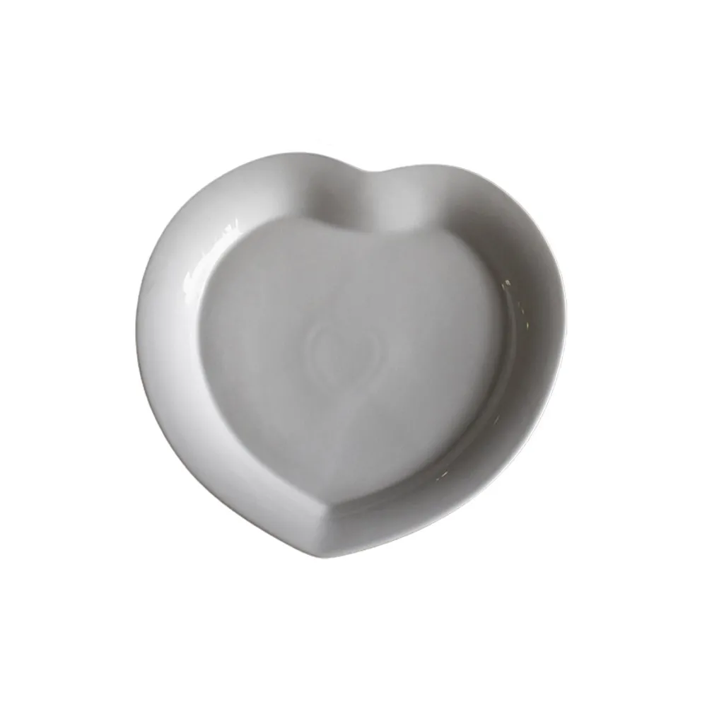 6 assiettes Coeur porcelaine Jacques Pergay - 4 tailles