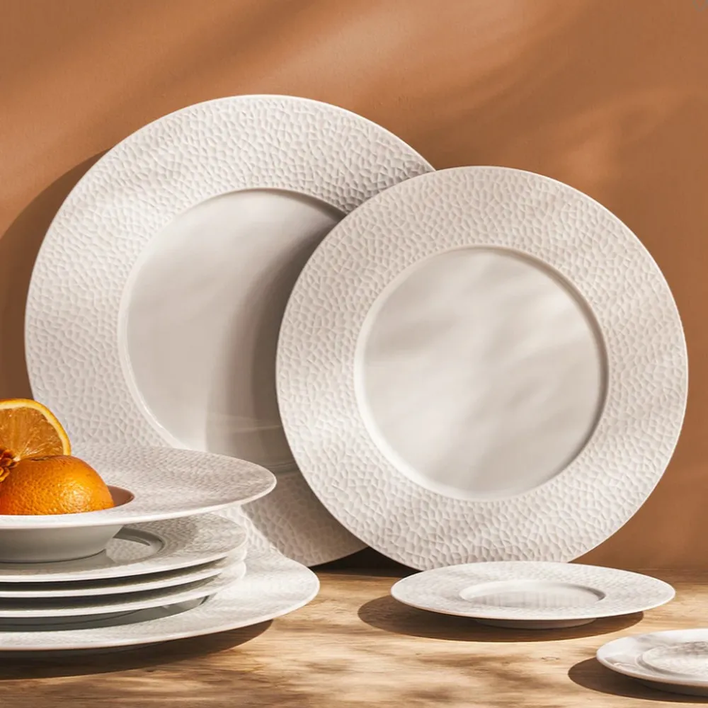 6 assiettes en porcelaine L Fragments DEGRENNE - 6 tailles