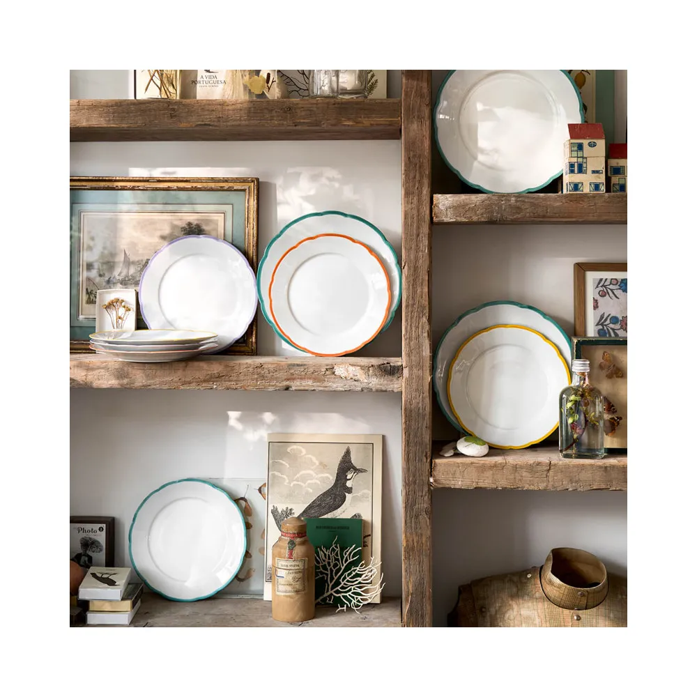 6 Assiettes Réminiscence couleurs Degrenne - 3 coloris 2 tailles