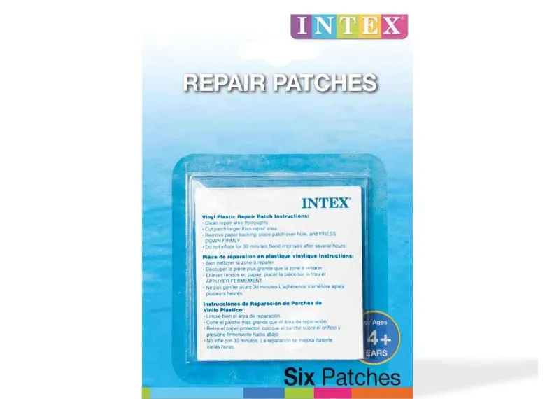 6 rustines de réparation pour piscines, matelas et bouées gonflables - Intex