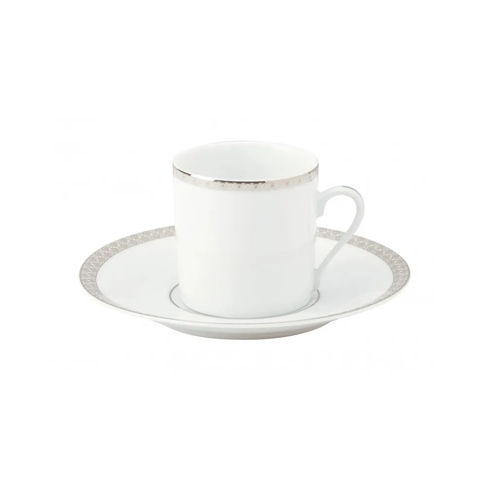 6 tasses soucoupes Deshoulières Parure en porcelaine - 3 contenances