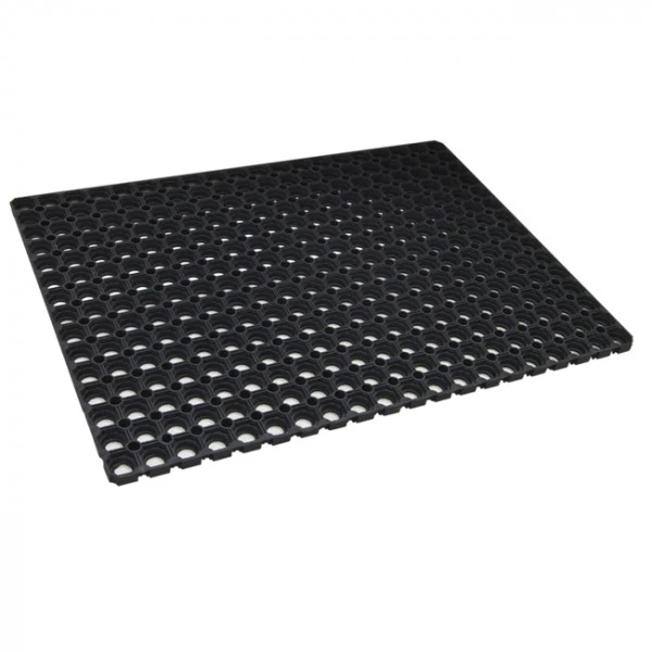 Tapis caillebotis caoutchouc noir - 100 x 150 cm