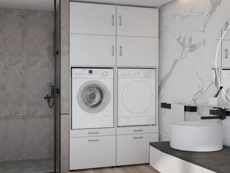 Meuble WASHING 2 machines côte à côte extra large