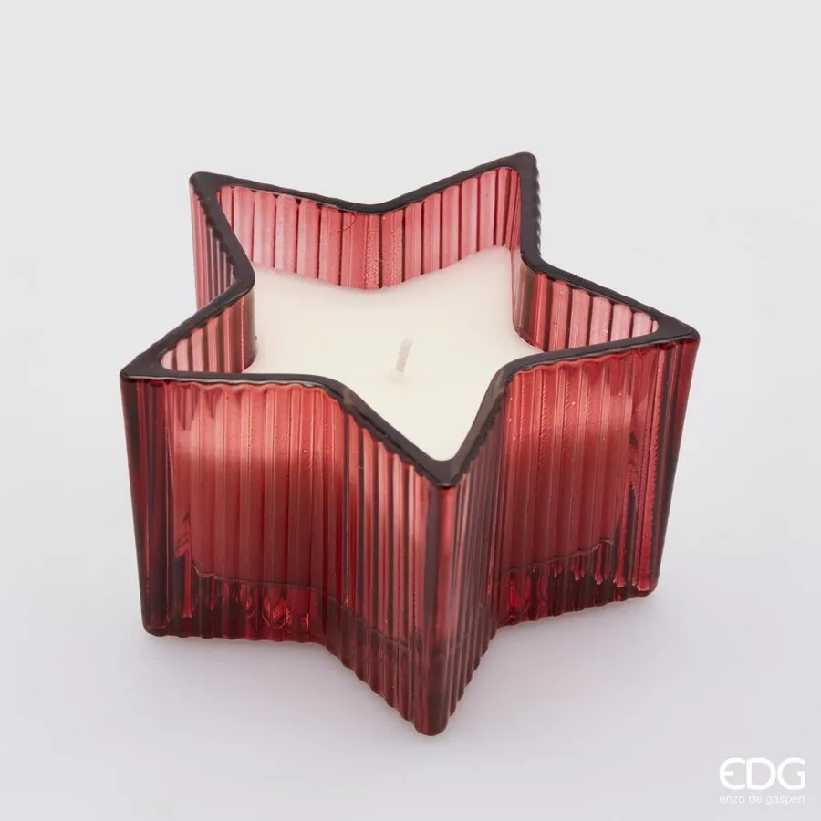 Bougie étoile EDG Enzo De Gasperi H 8 cm P 13,5 cm Coffret cadeau frui