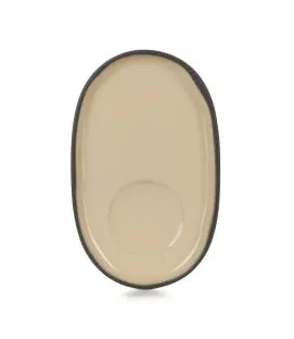 Sous-tasse à expresso ovale beige porcelaine culinaire 13,5 cm Caractère Revol