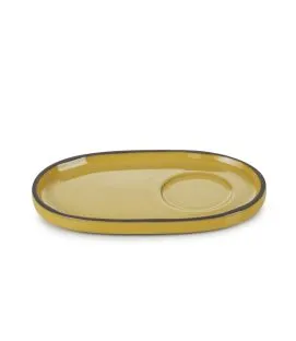 Sous-tasse à expresso ovale jaune porcelaine culinaire 13,5 cm Caractère Revol