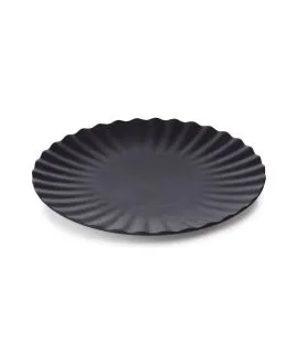 Assiette plate rond noir porcelaine culinaire Ø 21 cm Pekoe Revol