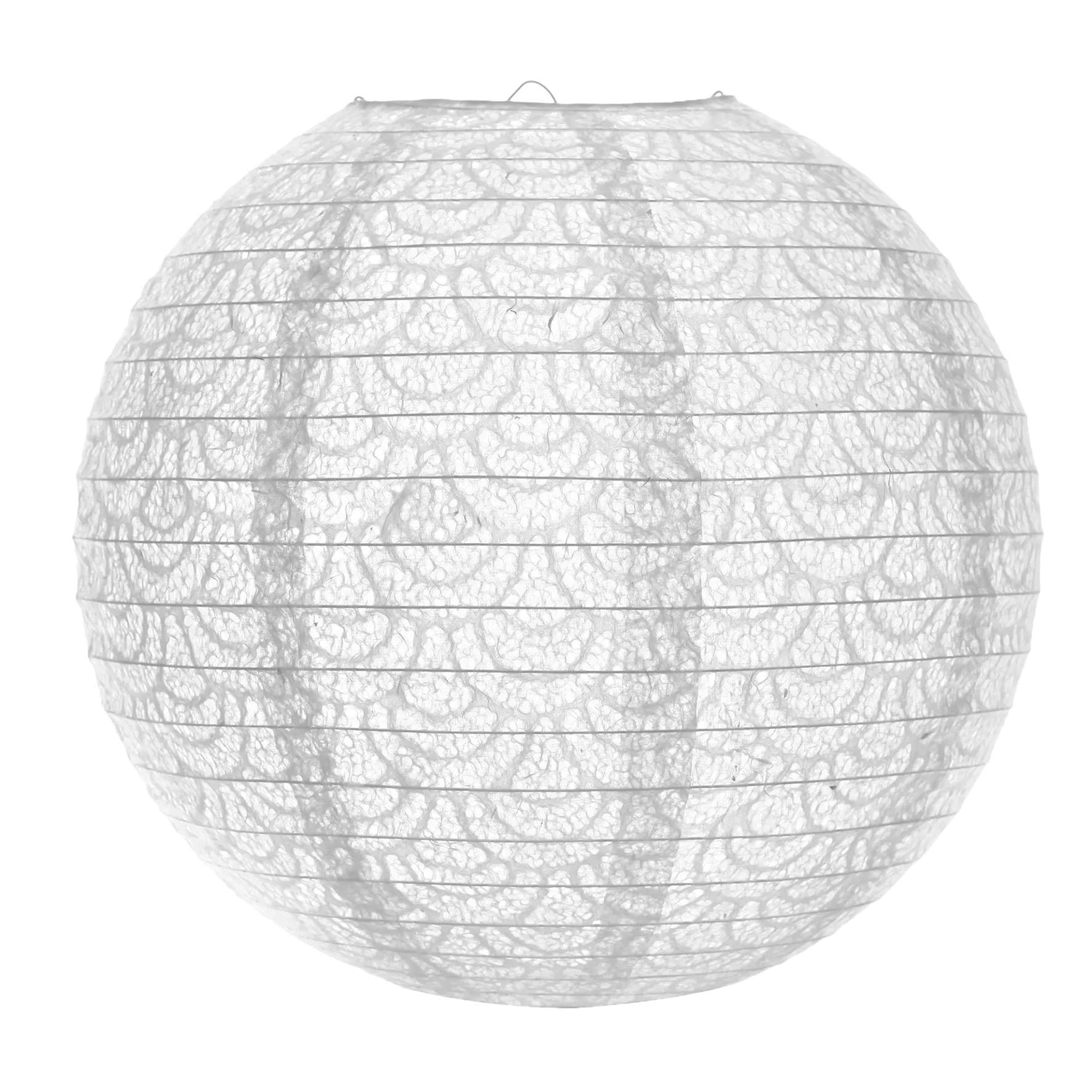 Abat-jour boule papier DENTELLE coloris blanc 30 x 35 cm - 4MURS