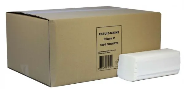 Essuie-mains pliés en V – Carton de 3200 (20x160) - 21x23cm