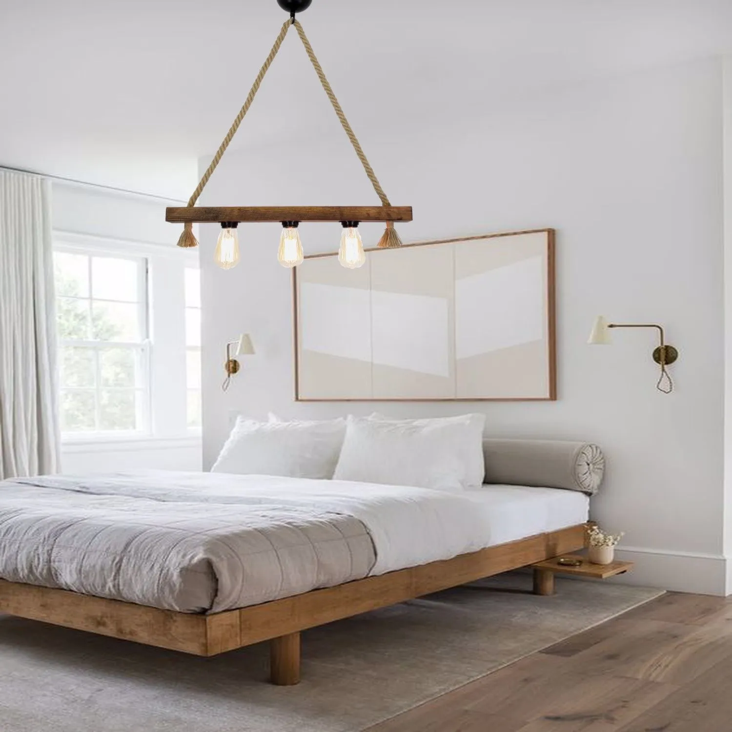 Kütük Lustre | 100 % PIN MASSIF | Noyer